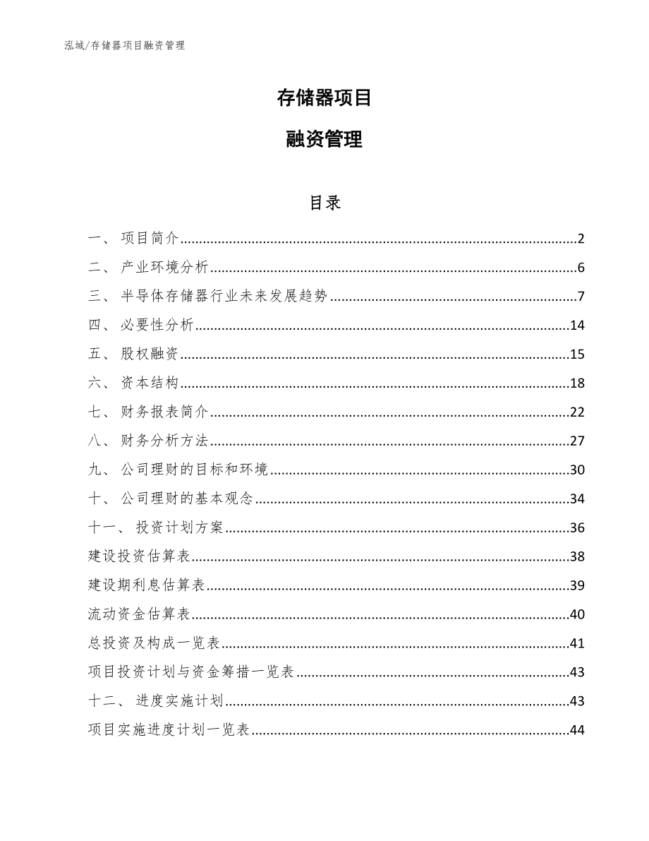 存储器项目融资管理_第1页