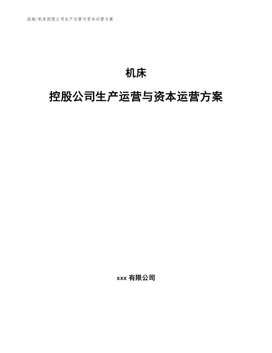 机床控股公司生产运营与资本运营方案（范文）_第1页