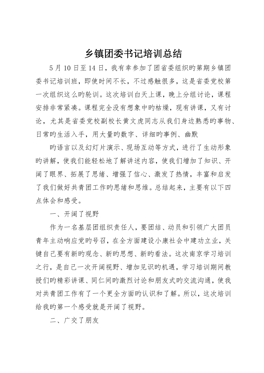 乡镇团委书记培训总结_第1页