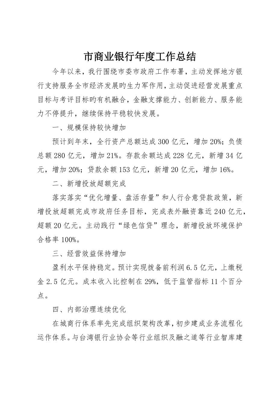 市商业银行年度工作总结_第1页