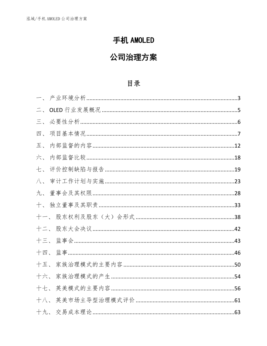 手机AMOLED公司治理方案_参考_第1页