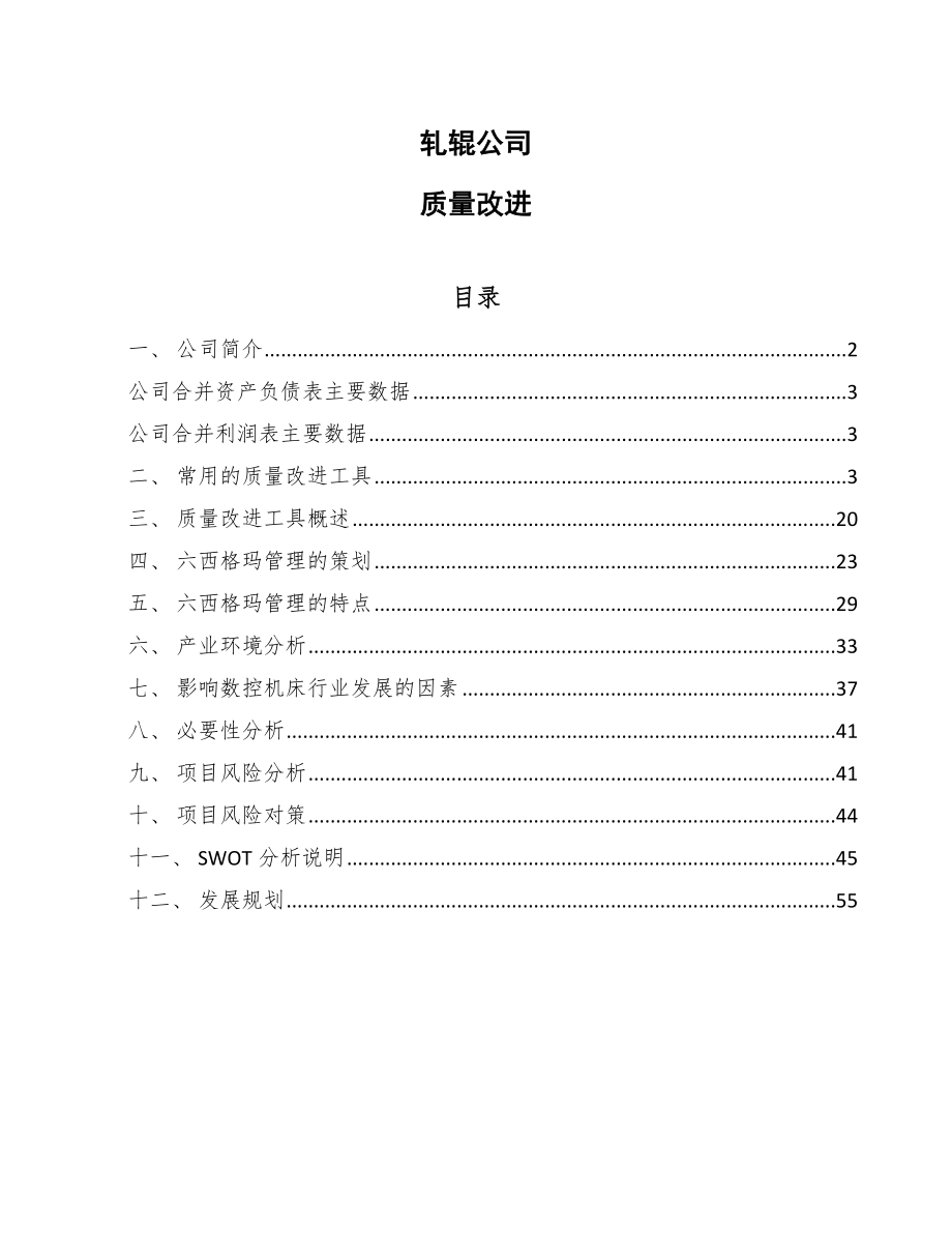 轧辊公司质量改进_第1页