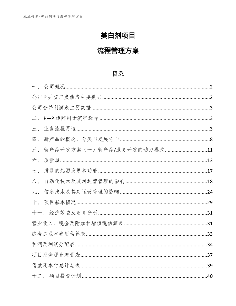 美白剂项目流程管理方案【范文】_第1页