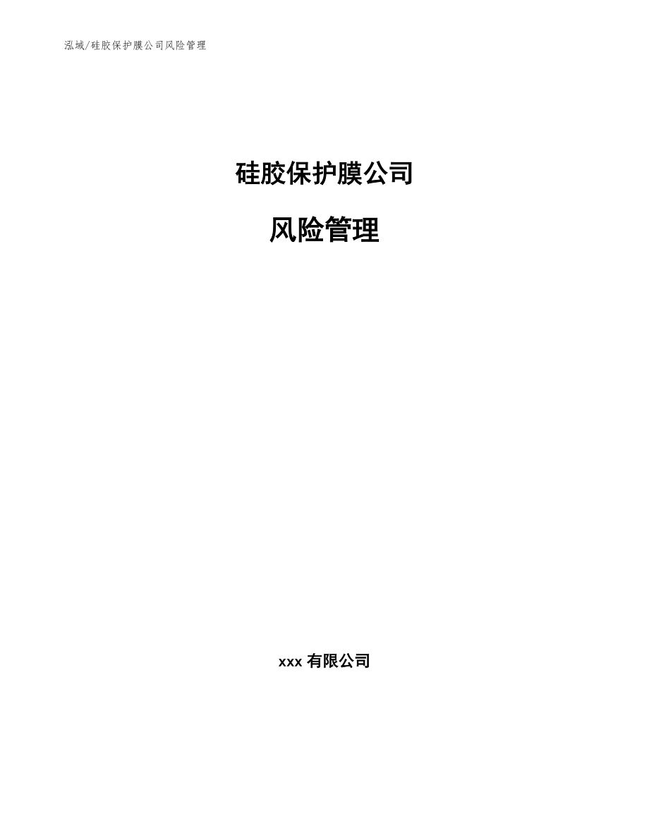 硅胶保护膜公司风险管理（范文）_第1页