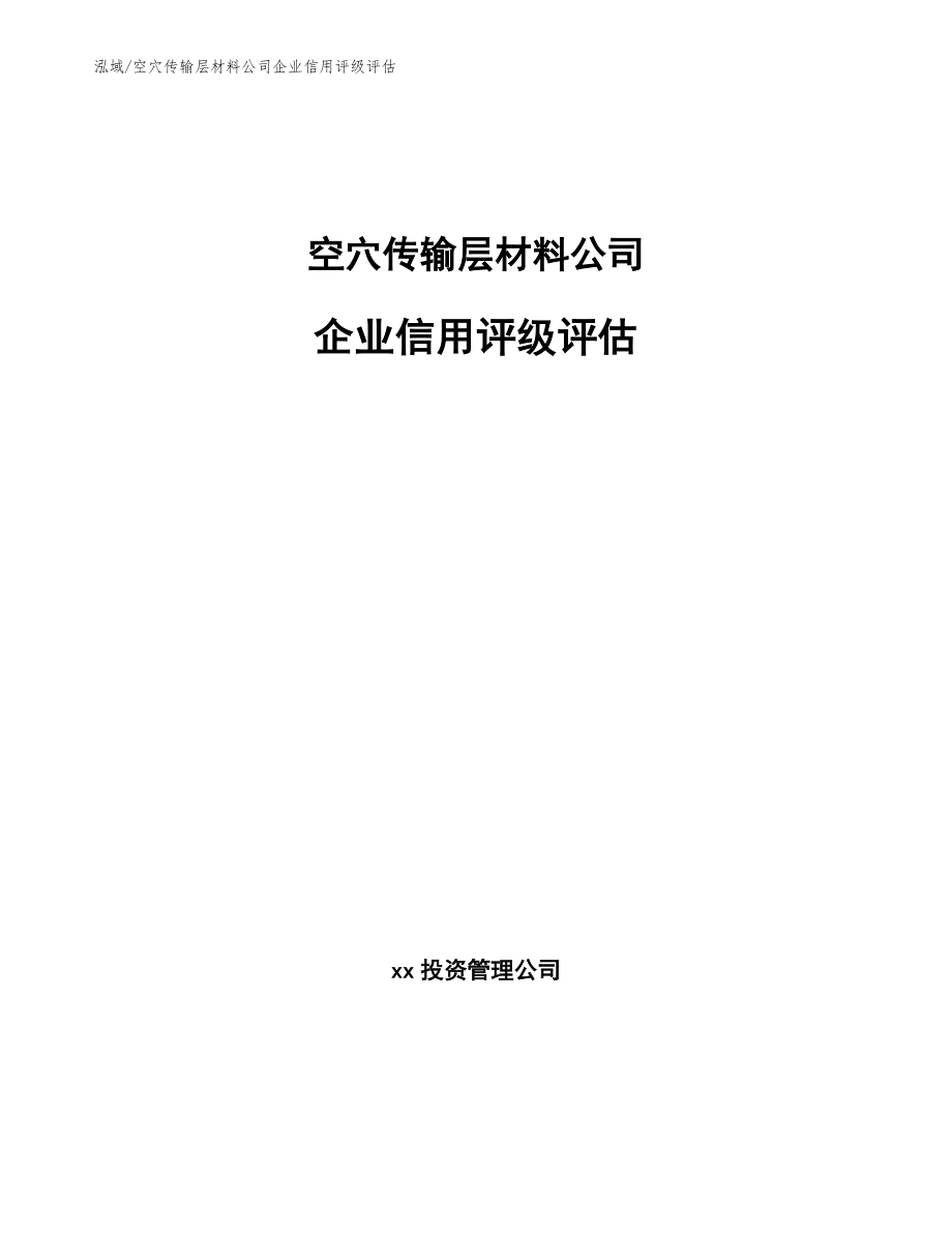 空穴传输层材料公司企业信用评级评估【范文】_第1页