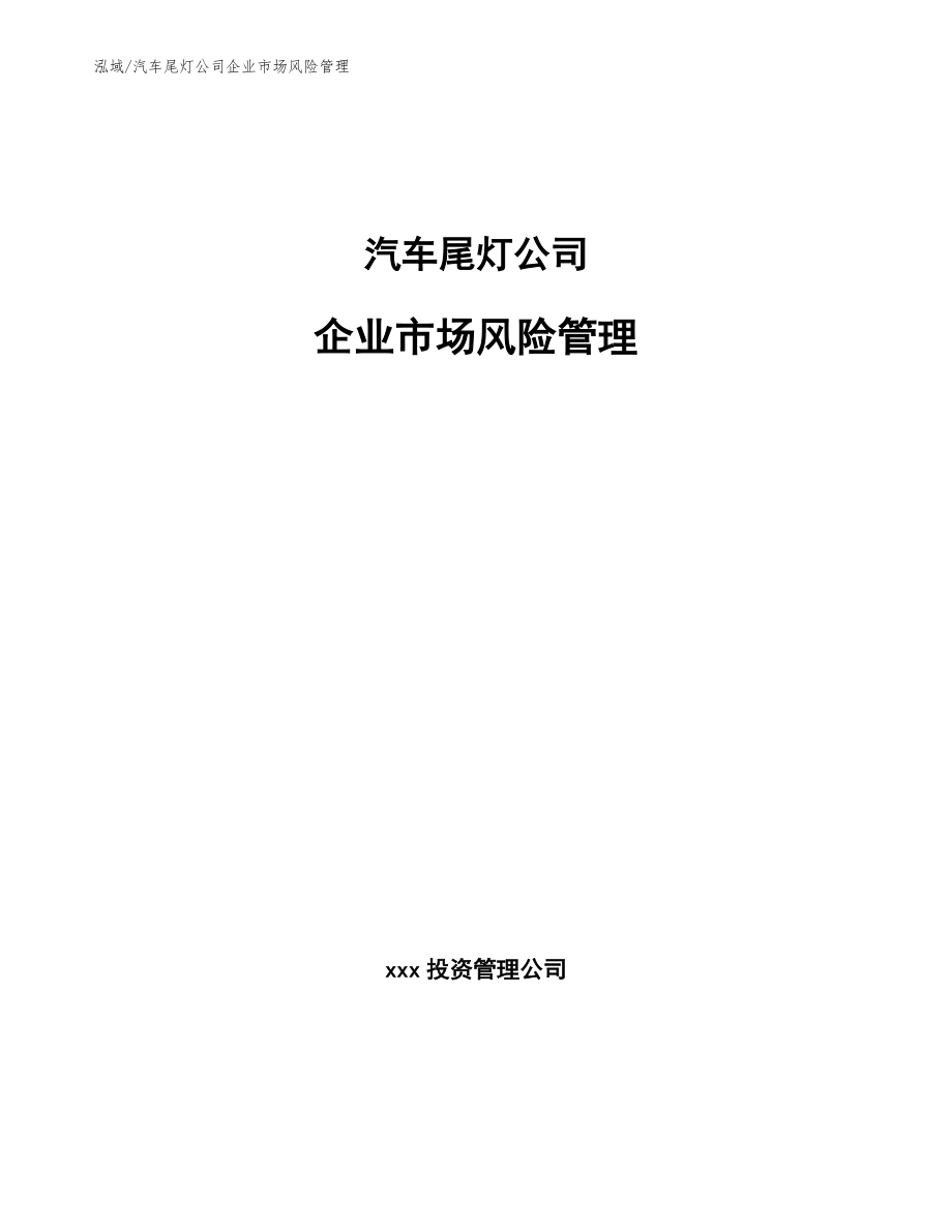 汽车尾灯公司企业市场风险管理_第1页