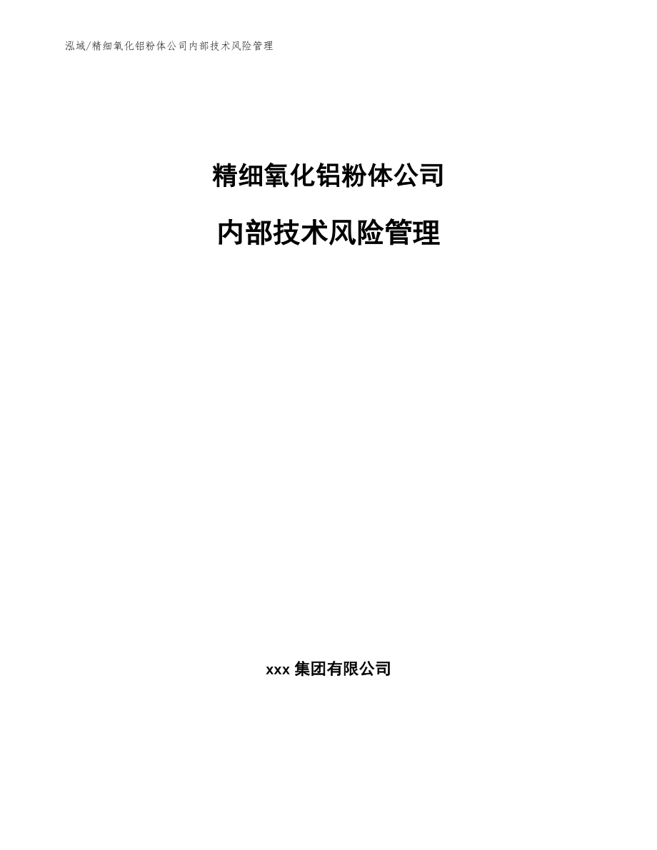 精细氧化铝粉体公司内部技术风险管理（范文）_第1页