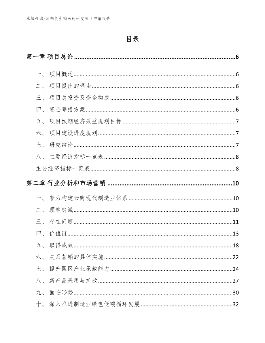 师宗县生物医药研发项目申请报告_第1页