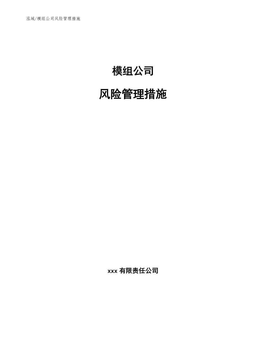模组公司风险管理措施_第1页