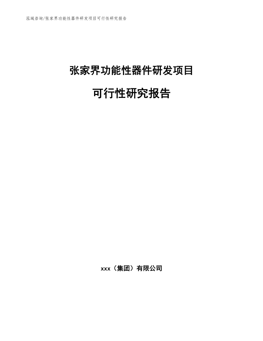 张家界功能性器件研发项目可行性研究报告【参考范文】_第1页