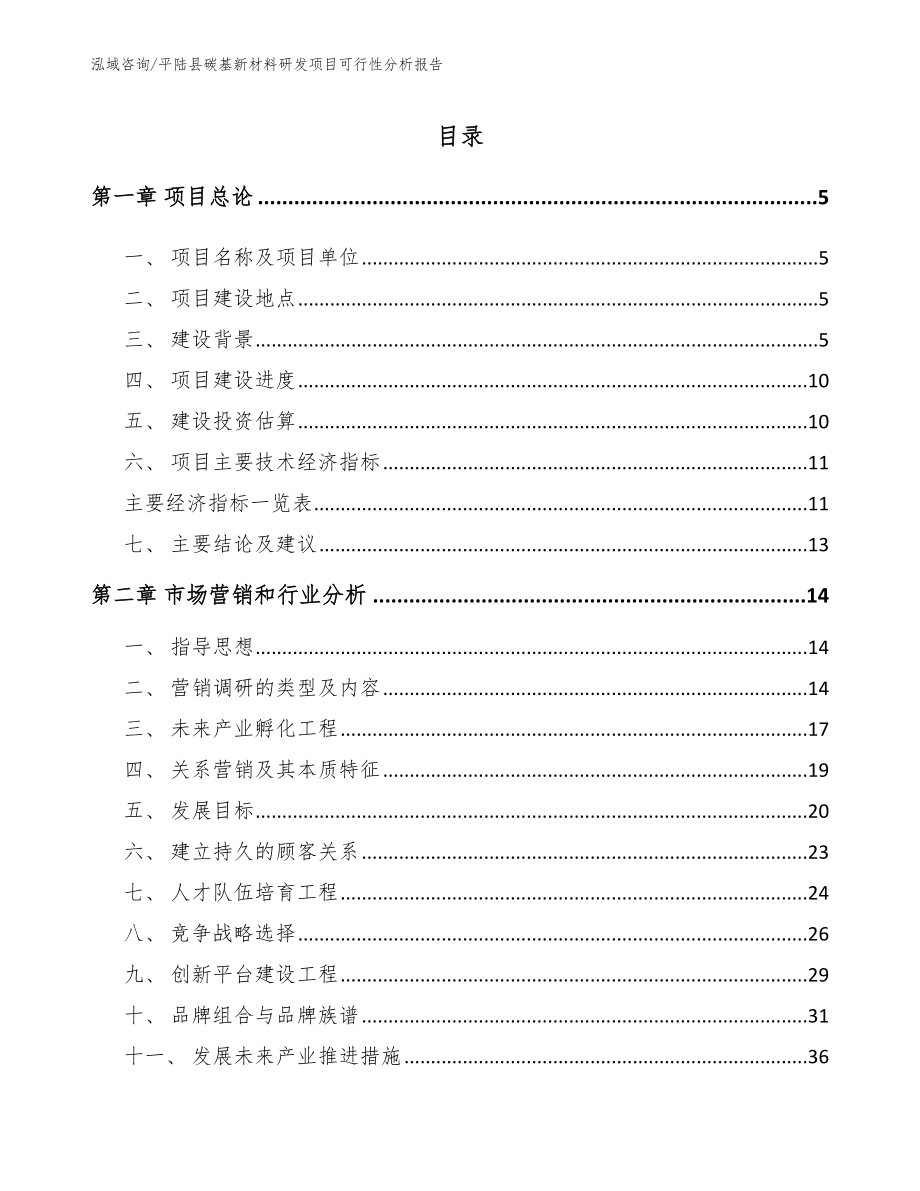 平陆县碳基新材料研发项目可行性分析报告【模板参考】_第1页