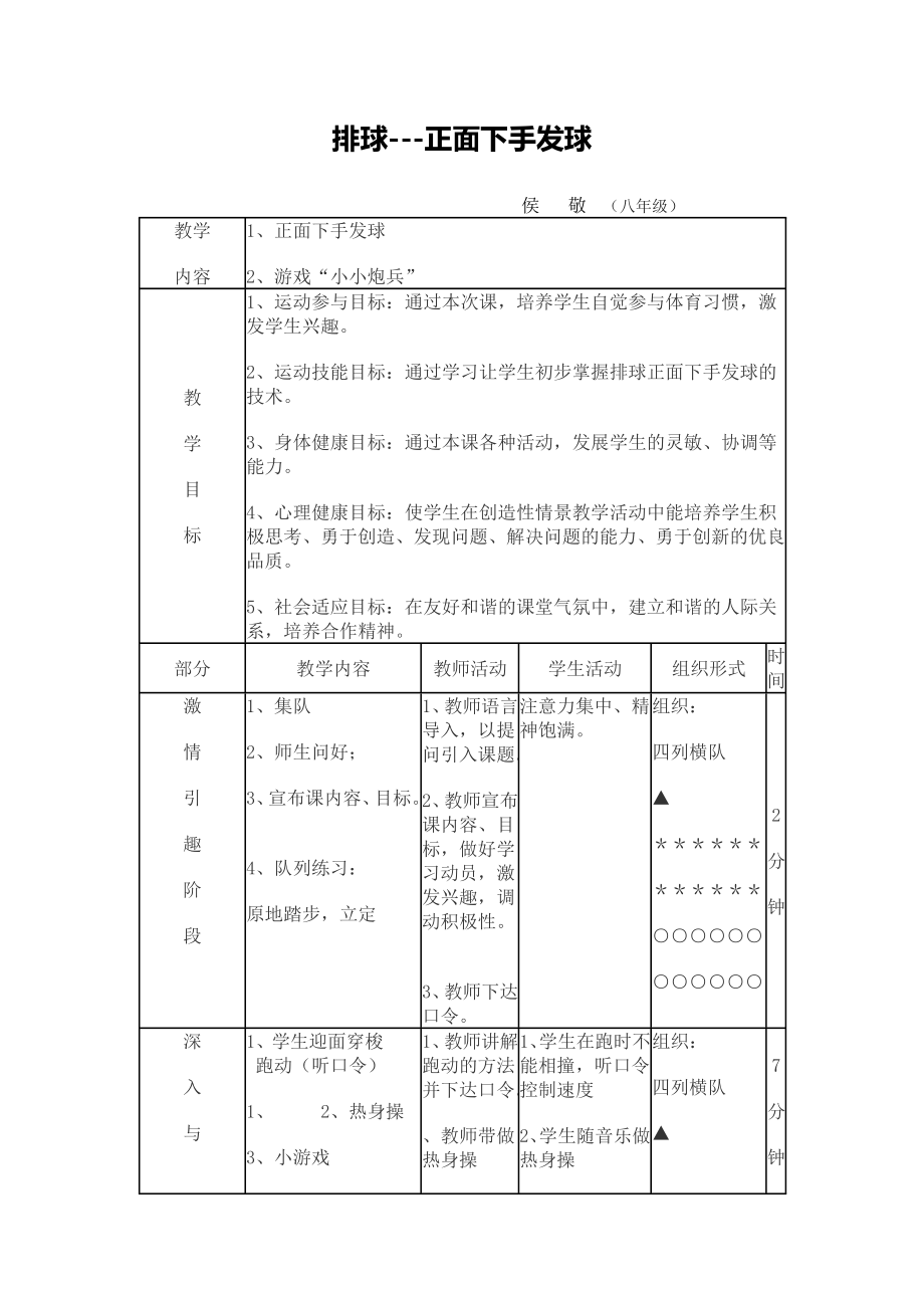 排球---正面下手发球_第1页