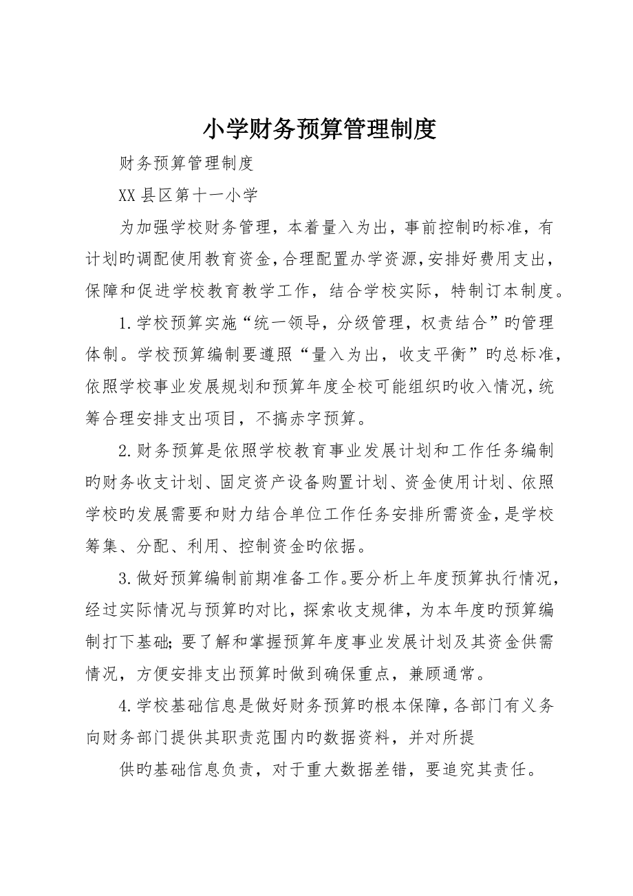 小学财务预算管理制度_第1页