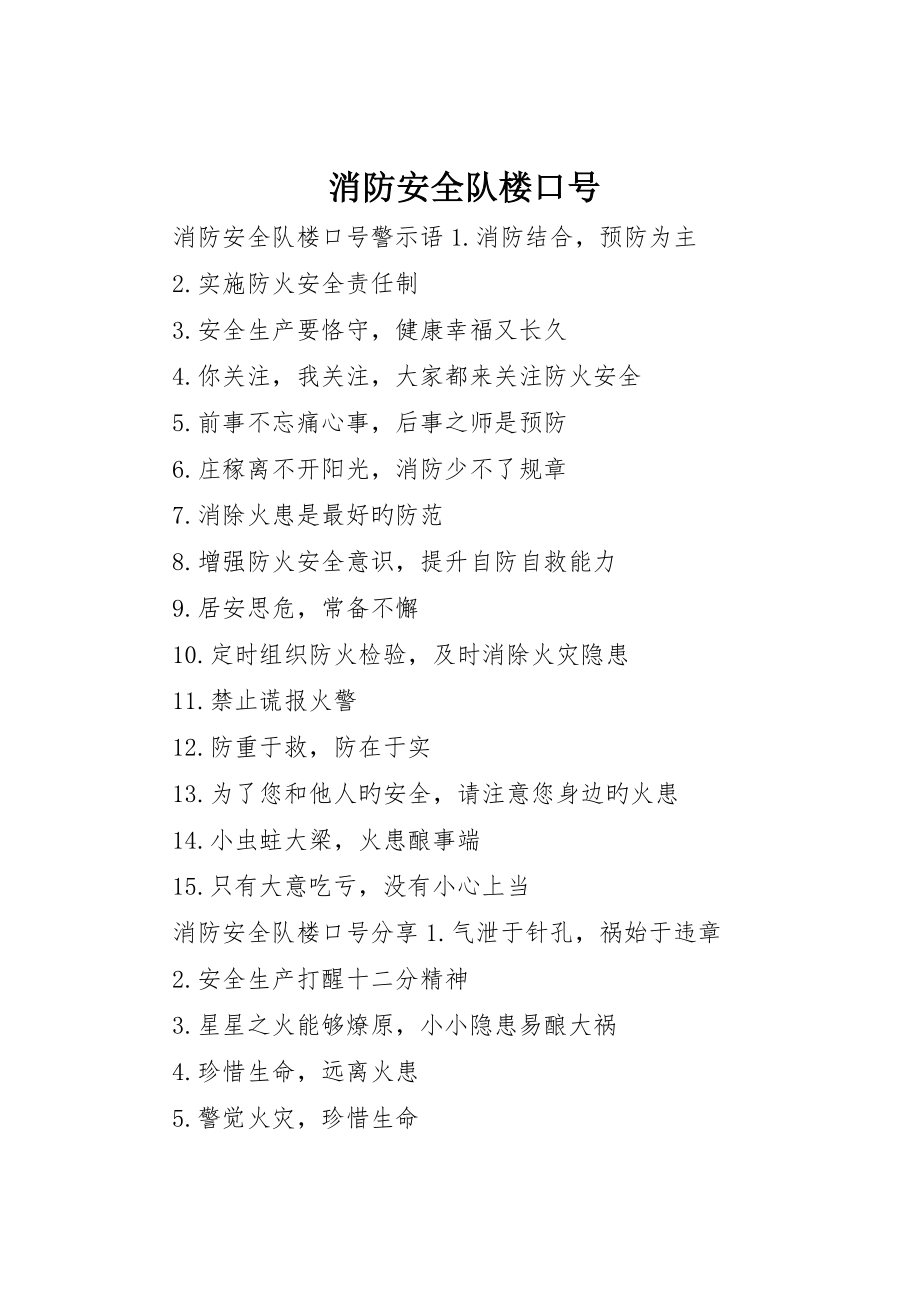 消防安全队楼标语_第1页