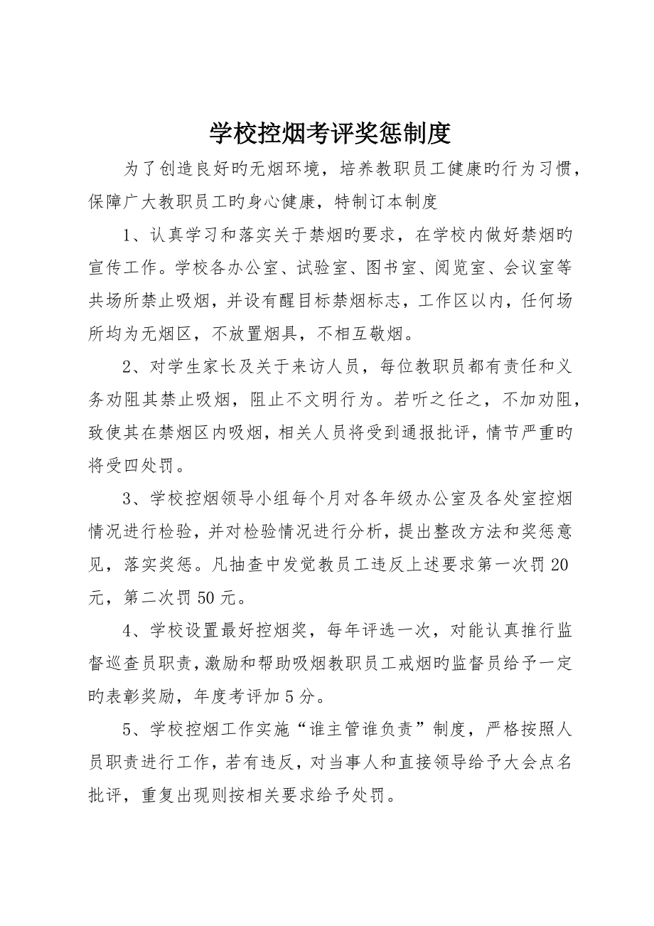 学校控烟考评奖惩制度_第1页