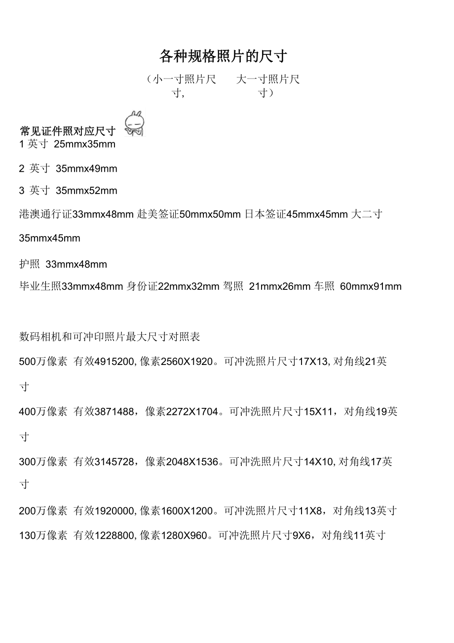 规格照片的尺寸_第1页