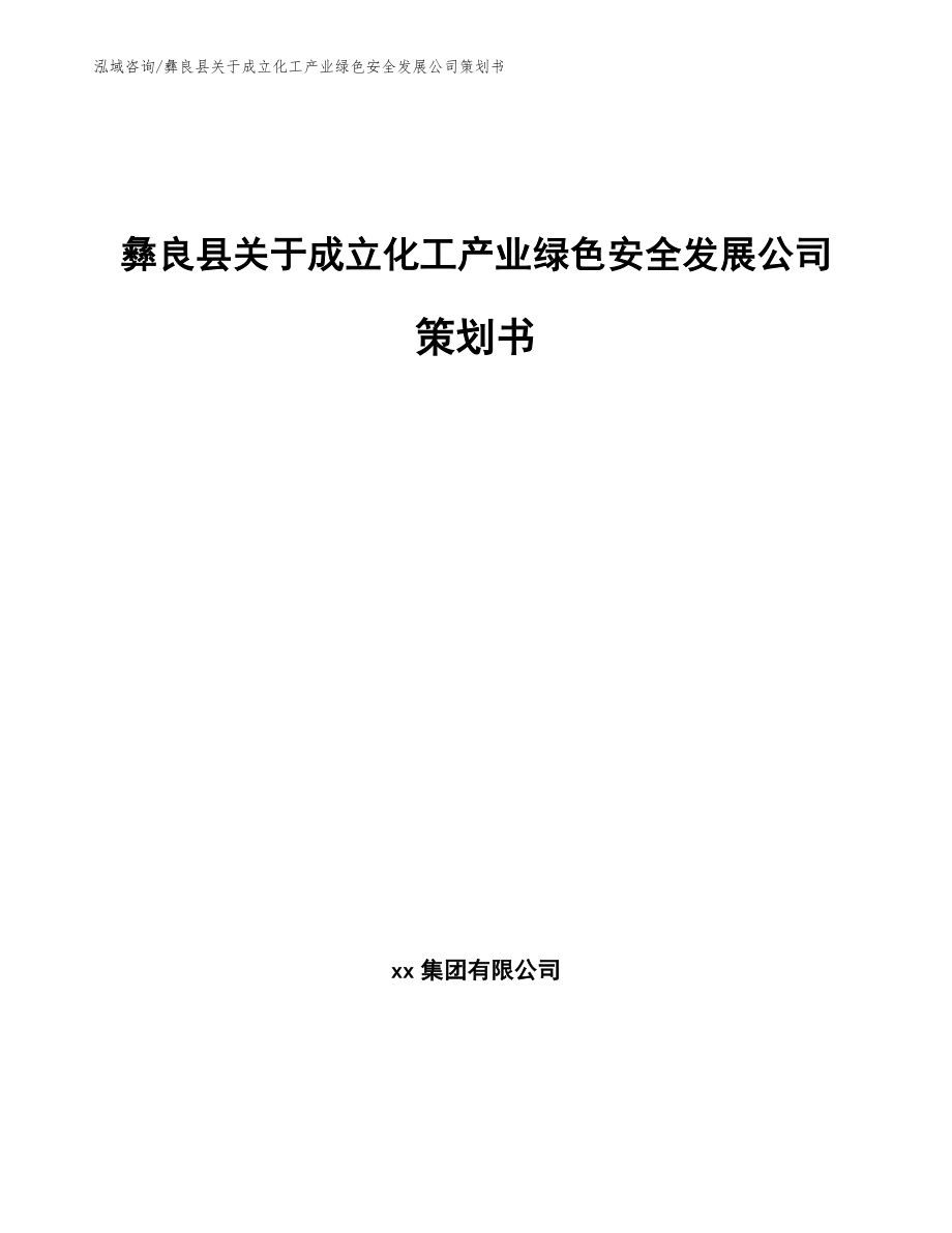 彝良县关于成立化工产业绿色安全发展公司策划书（范文模板）_第1页