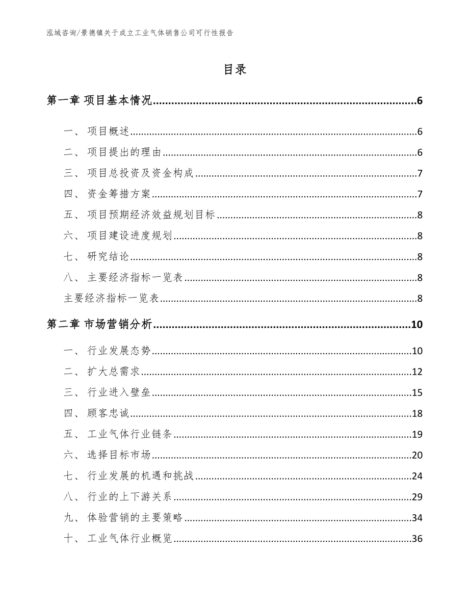 景德镇关于成立工业气体销售公司可行性报告_模板_第1页