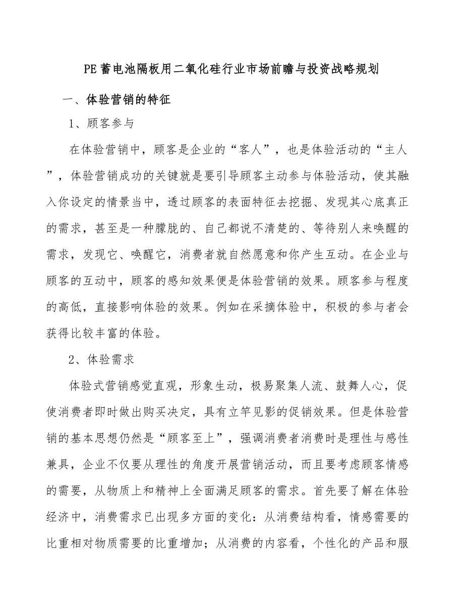 PE蓄电池隔板用二氧化硅行业市场前瞻与投资战略规划_第1页