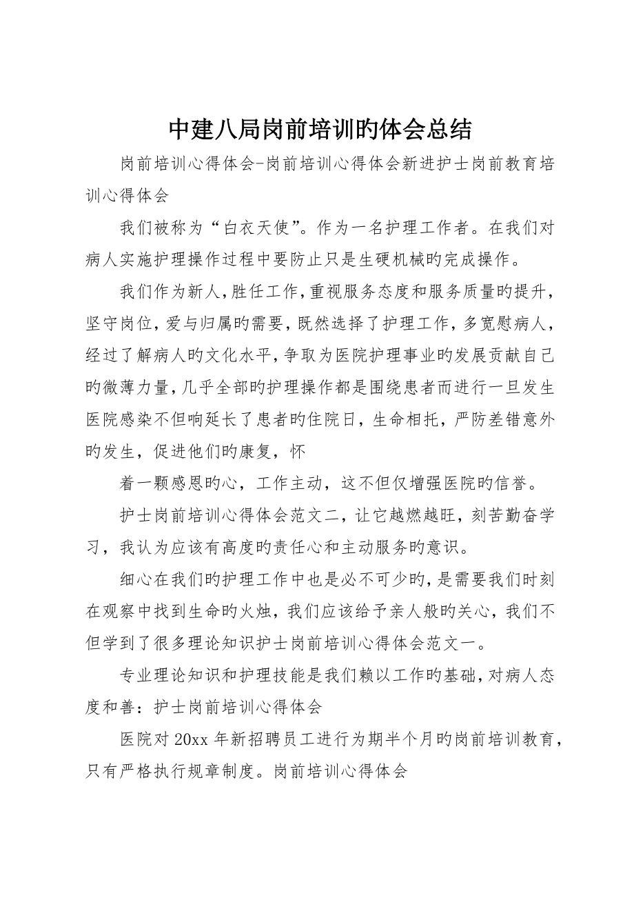 中建八局岗前培训的体会总结_第1页