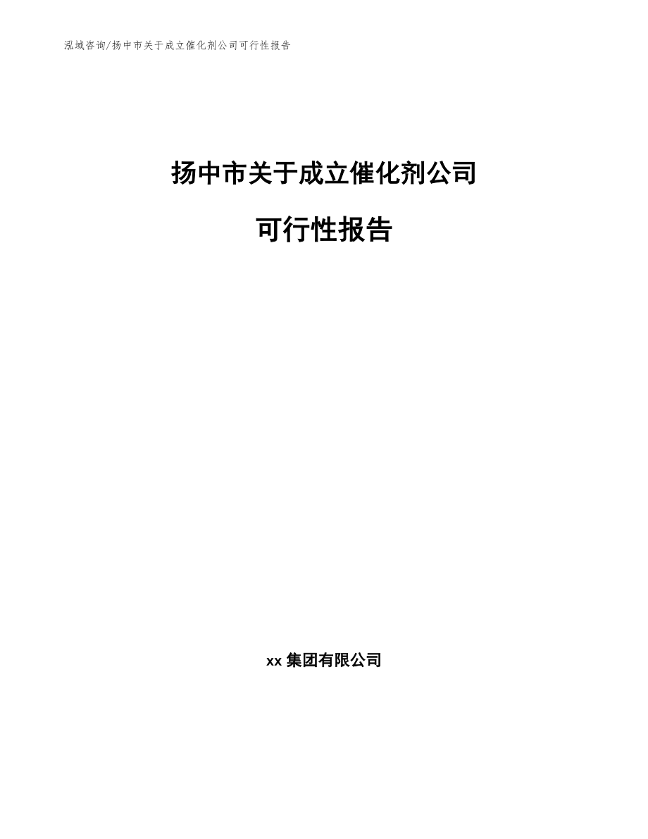 扬中市关于成立催化剂公司可行性报告【模板参考】_第1页