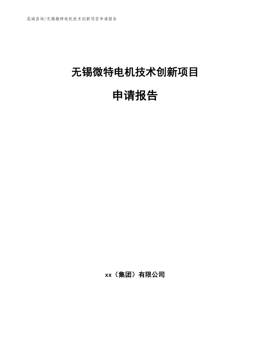 无锡微特电机技术创新项目申请报告（范文模板）_第1页