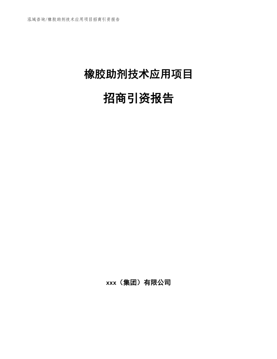 橡胶助剂技术应用项目招商引资报告_第1页