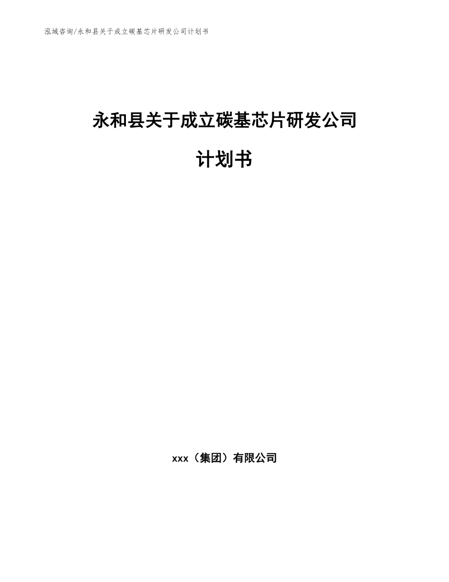永和县关于成立碳基芯片研发公司计划书_第1页