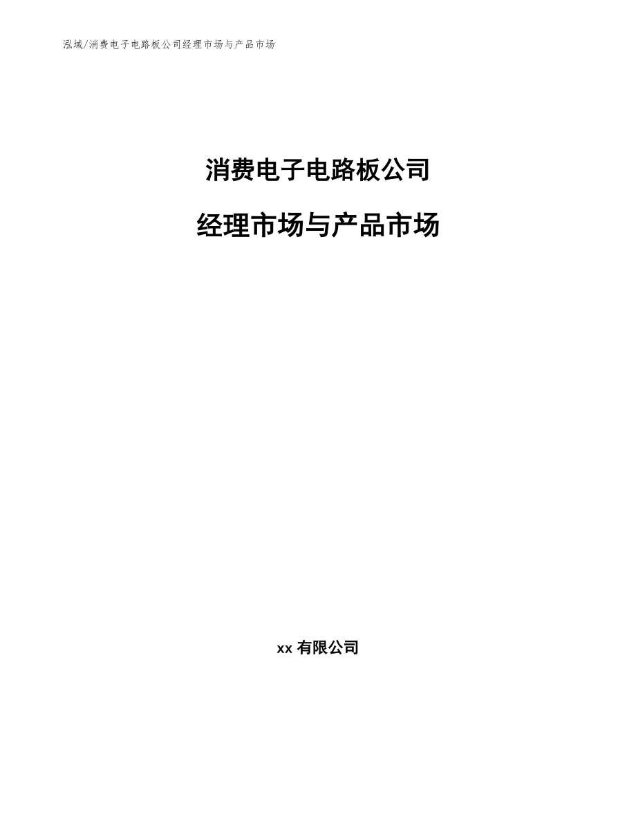 消费电子电路板公司经理市场与产品市场_范文_第1页