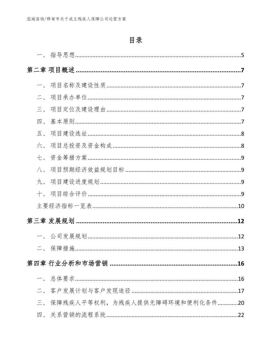 桦甸市关于成立残疾人保障公司运营方案_范文模板_第1页