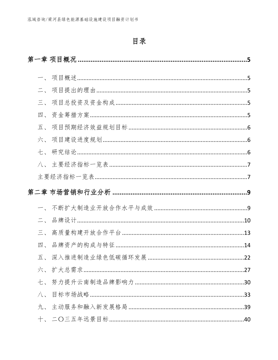 梁河县绿色能源基础设施建设项目融资计划书【模板范文】_第1页