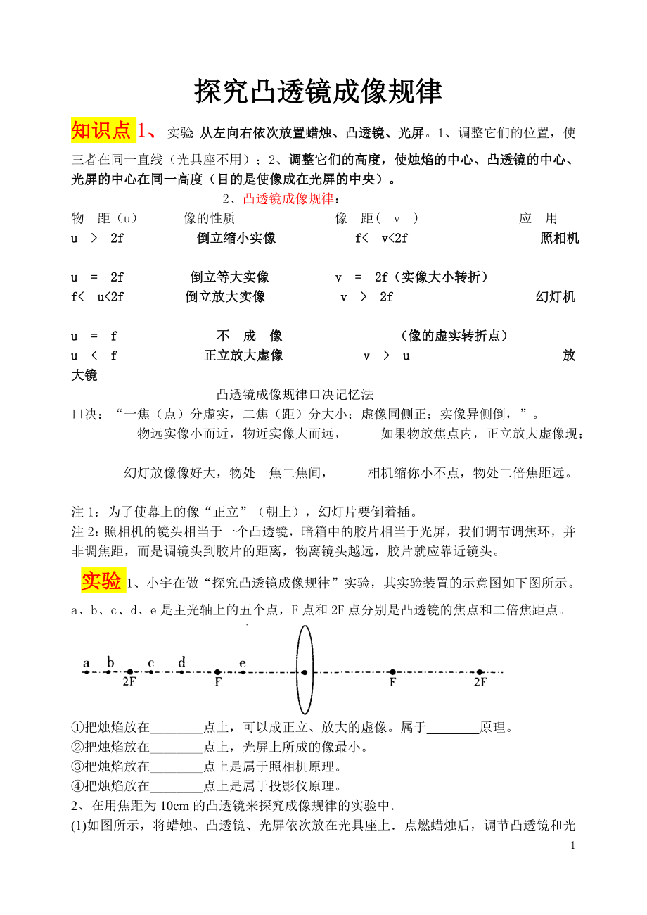 探究凸透镜成像规律_第1页