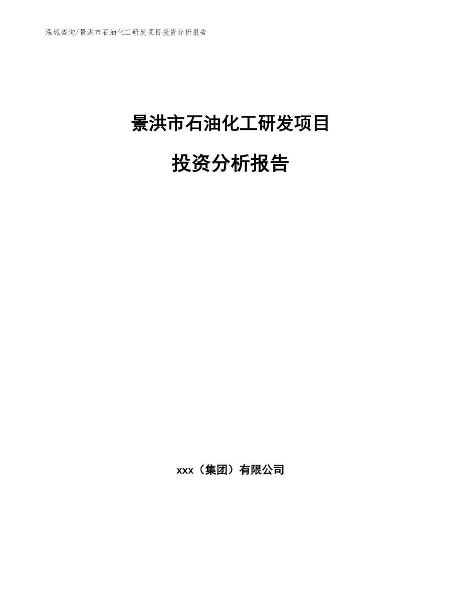景洪市石油化工研发项目投资分析报告_第1页