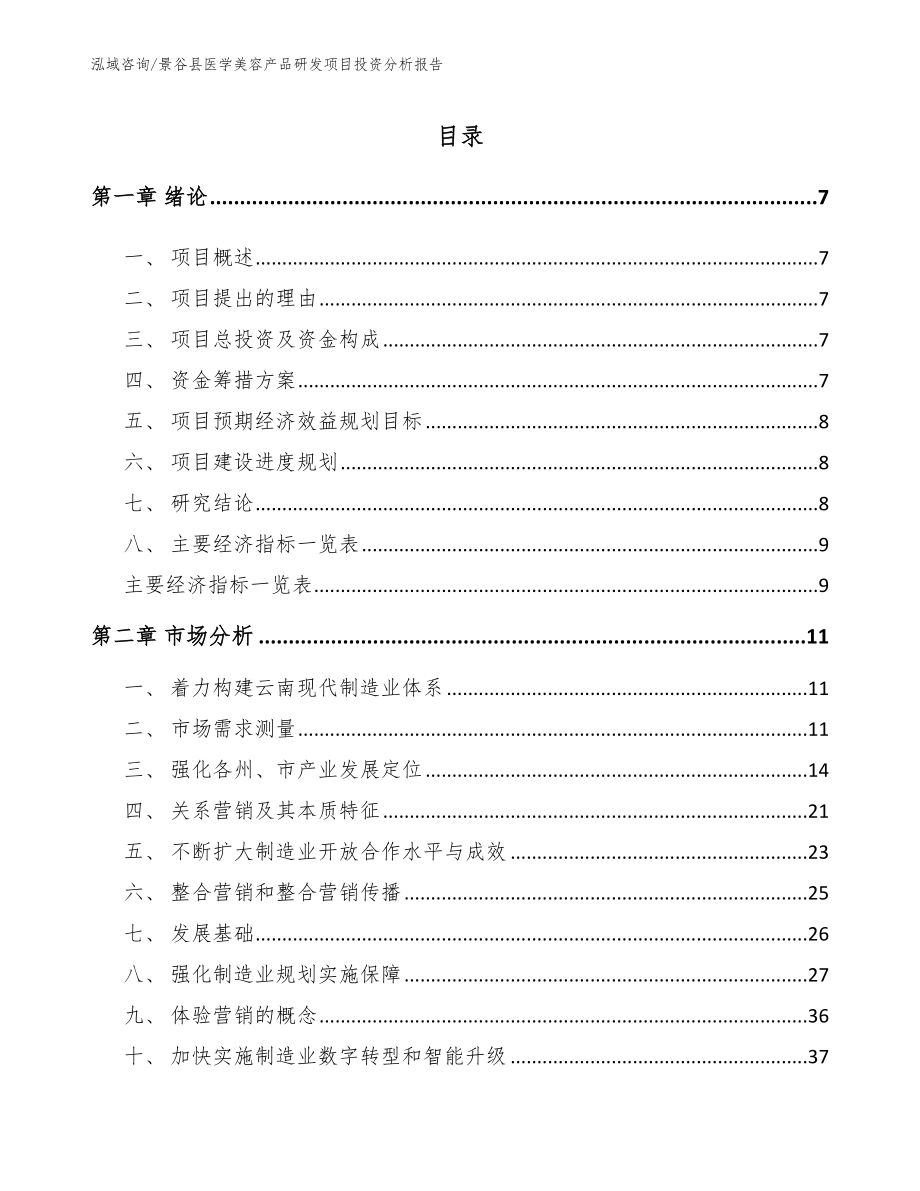 景谷县医学美容产品研发项目投资分析报告（模板范文）_第1页