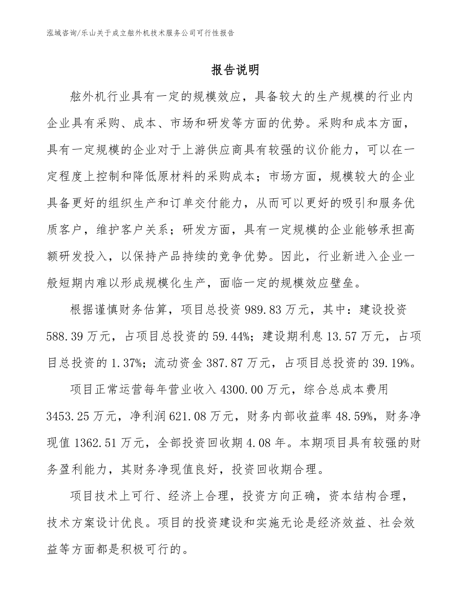 乐山关于成立舷外机技术服务公司可行性报告_第1页