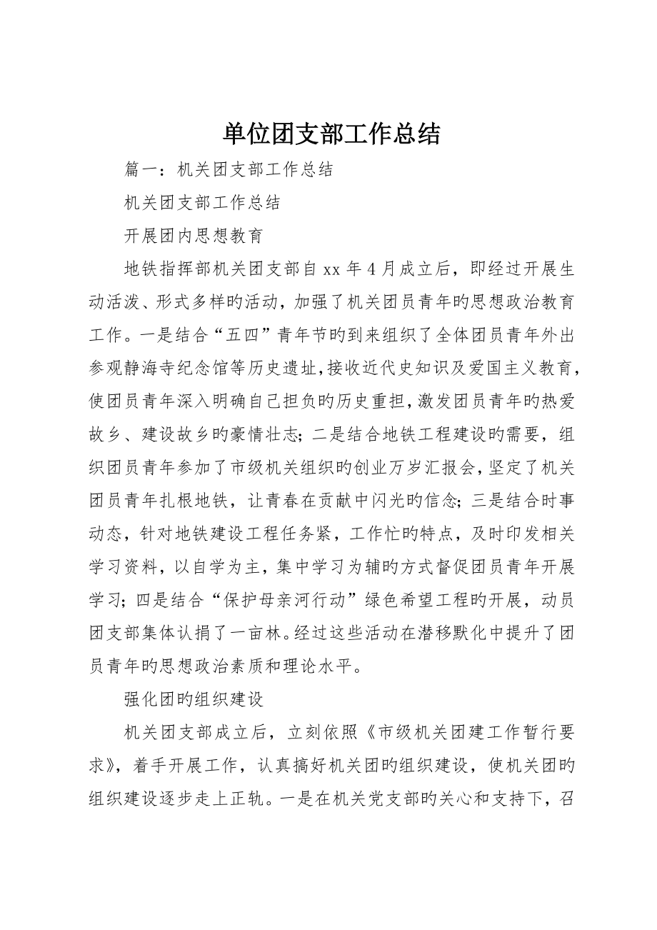 单位团支部工作总结_第1页
