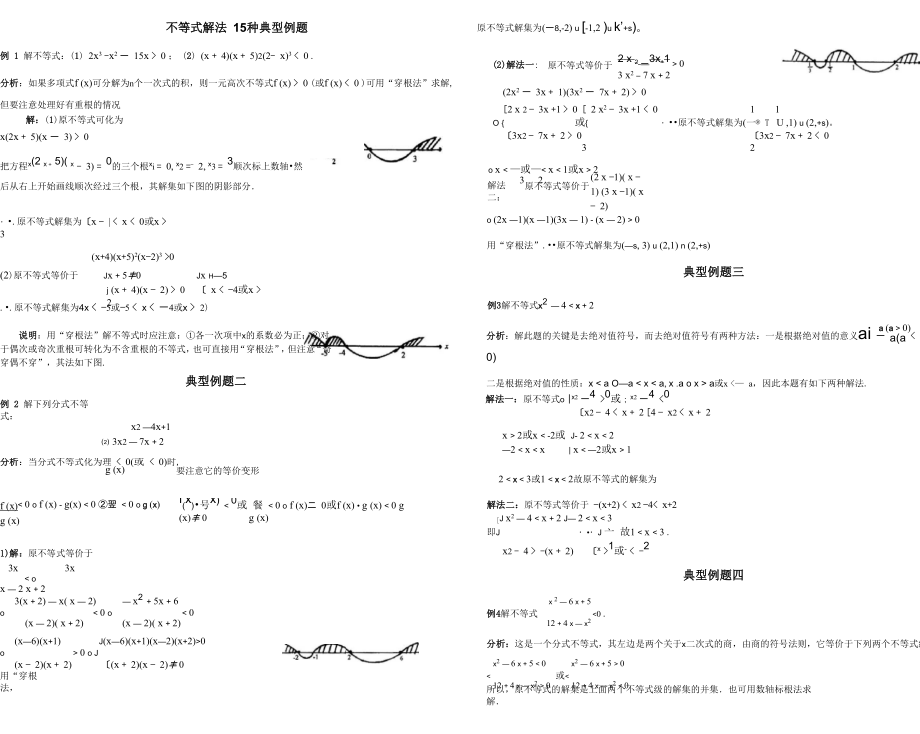 高中数学不等式解法15种典型例题_第1页