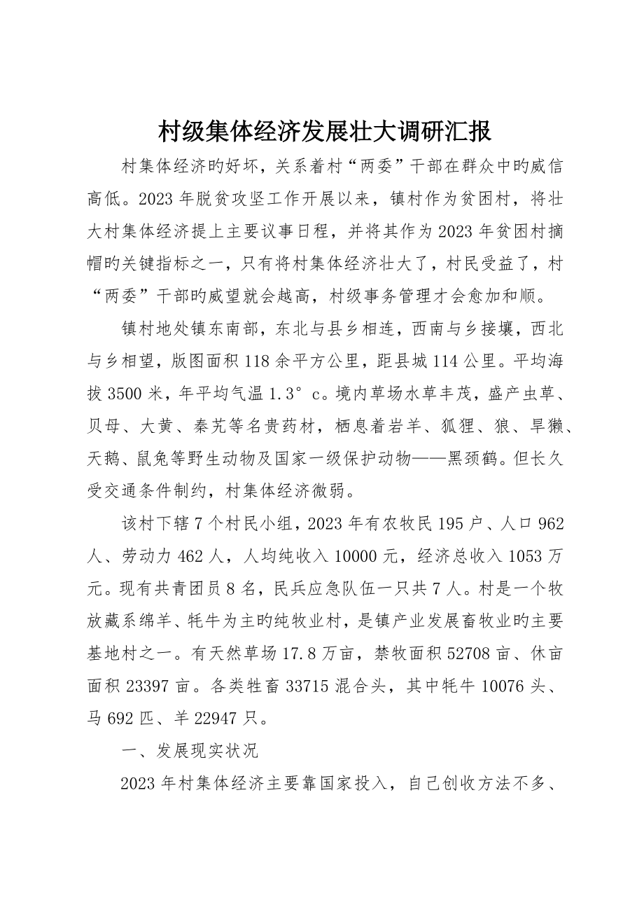 村级集体经济发展壮大调研报告_第1页
