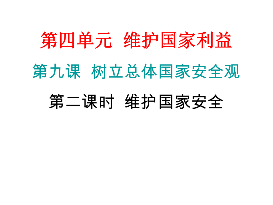 八年级道德与法治上册课后作业课件第九课第二课时维护国家安全_第1页