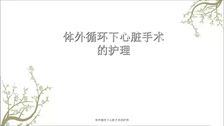 体外循环下心脏手术的护理课件_第1页