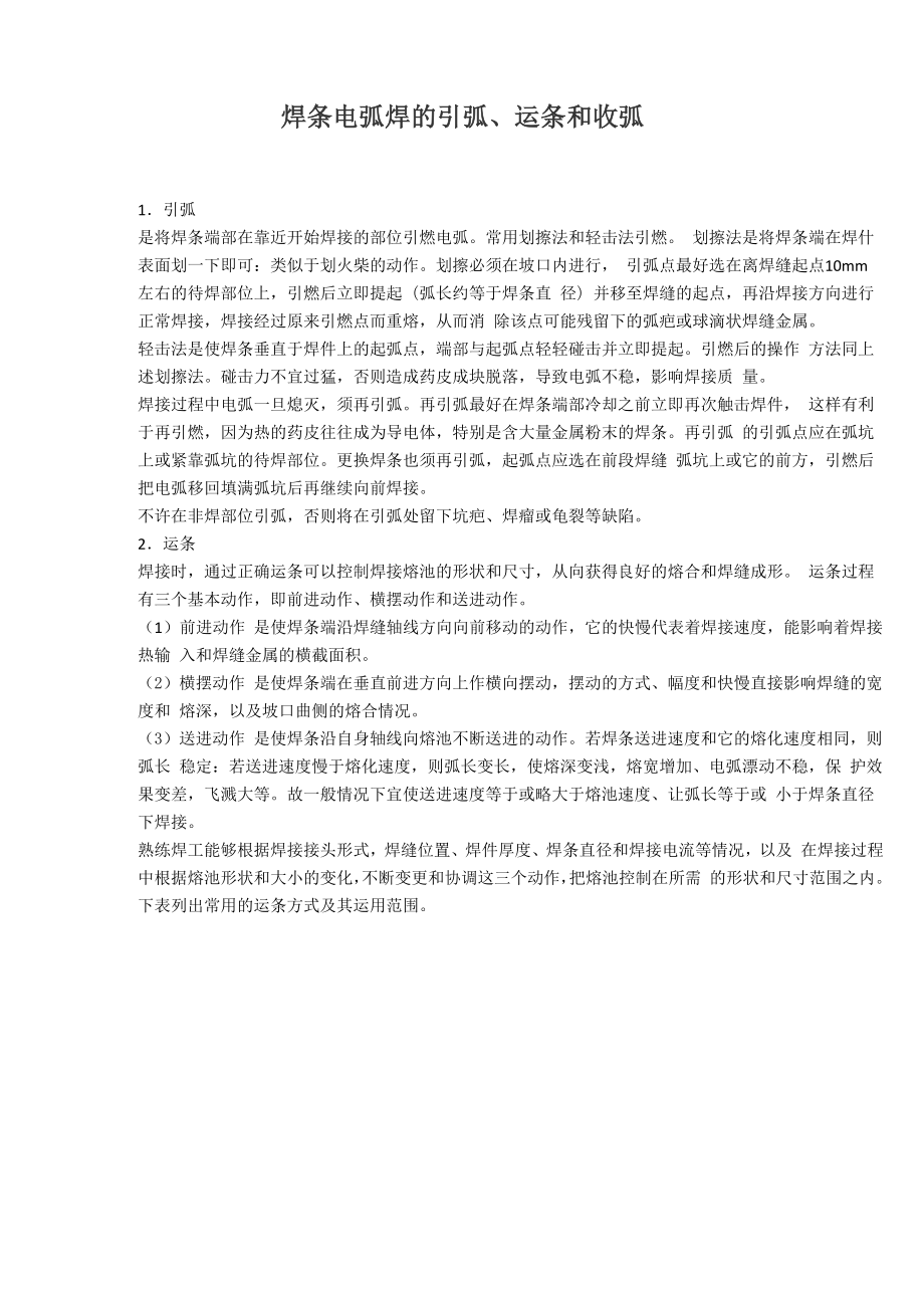 焊条电弧焊的引弧_第1页