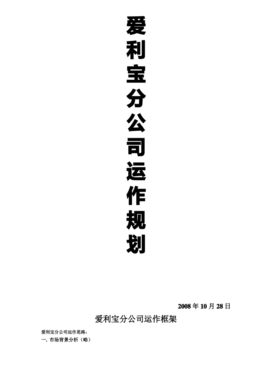 爱利宝分公司运作规划_第1页