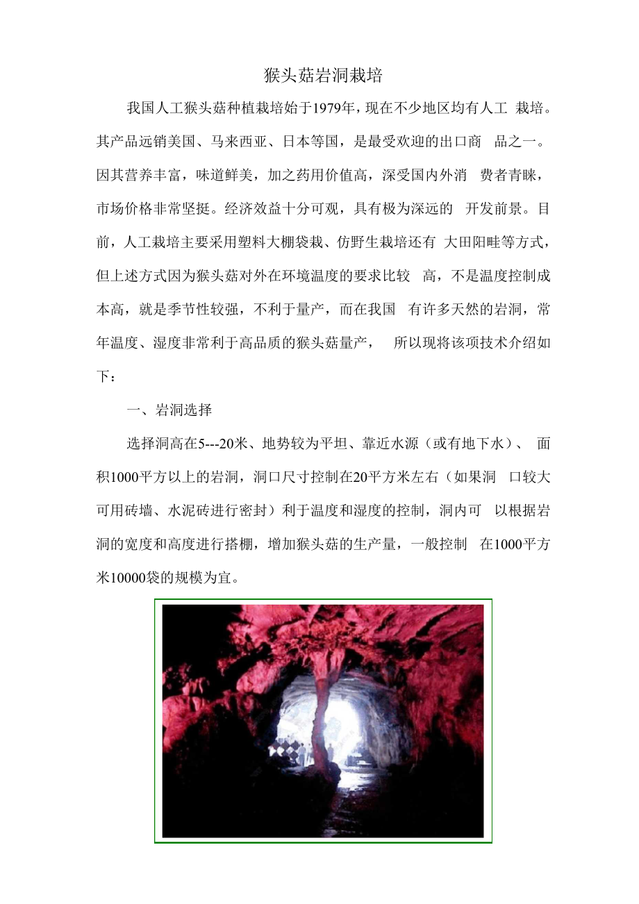猴头菇岩洞栽培_第1页