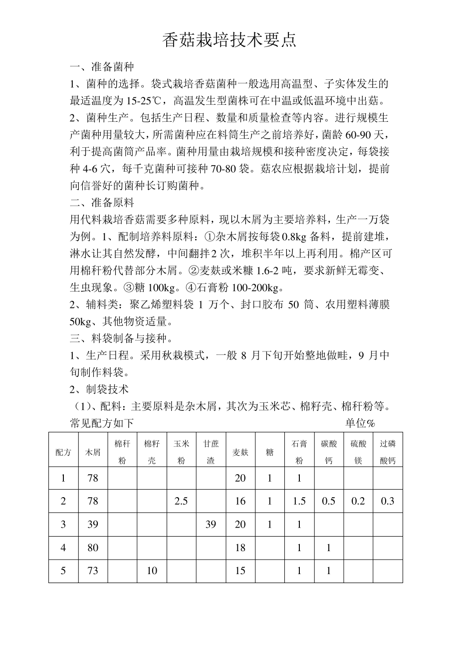 香菇栽培技术要点_第1页