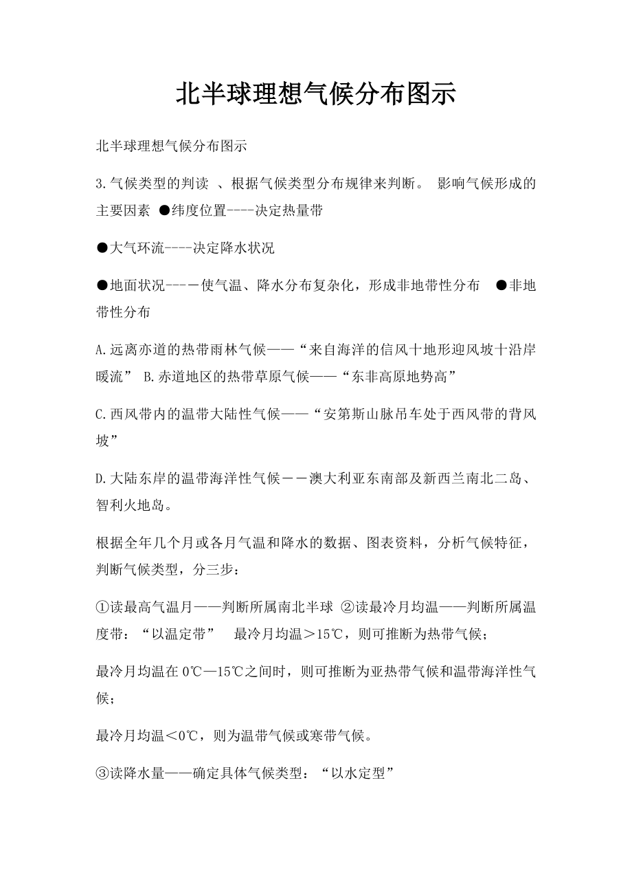 北半球理想气候分布图示_第1页