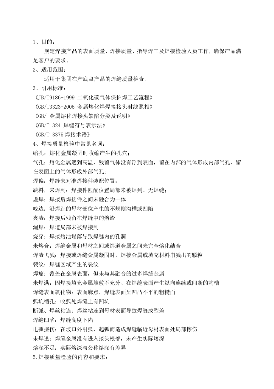 焊缝质量检验标准_第1页