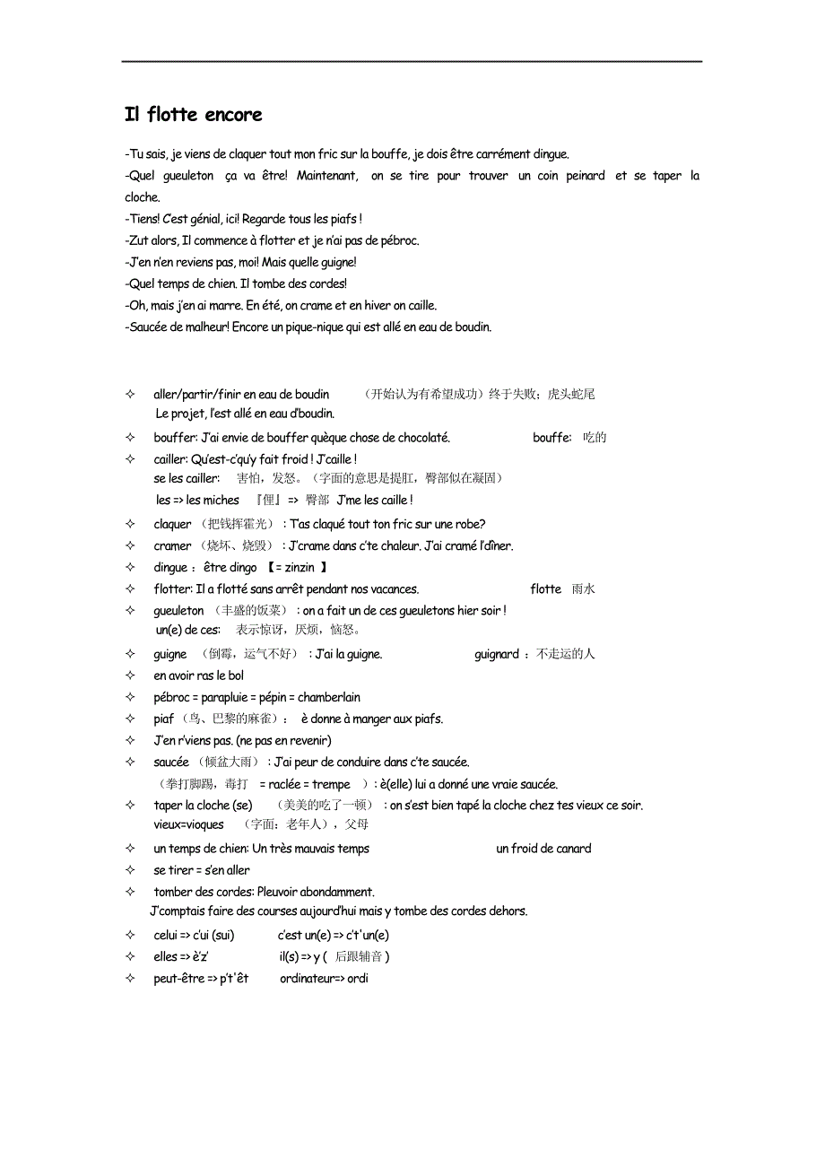 街头法语俚语(整理版)_第1页