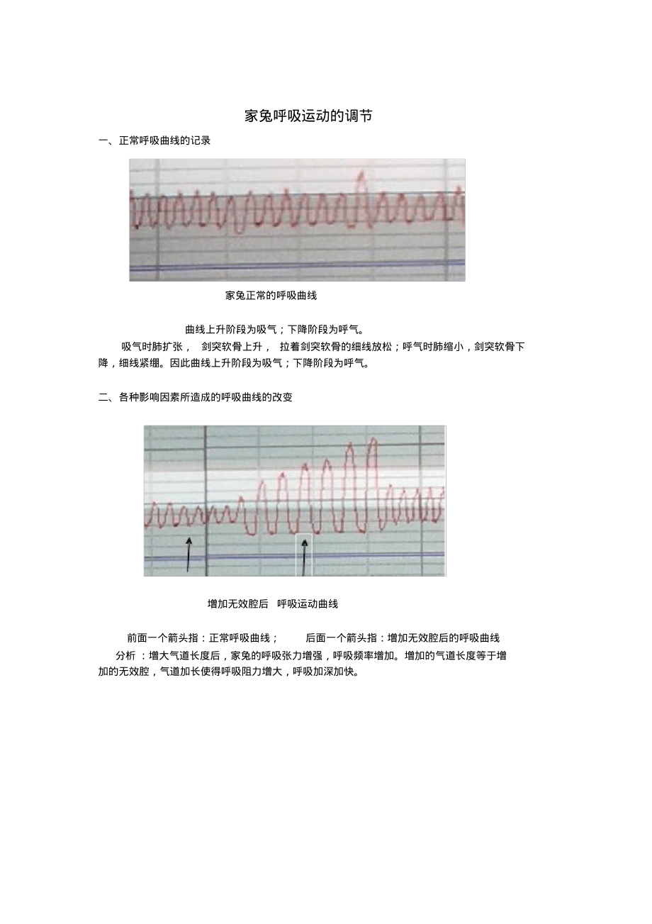 家兔呼吸运动的调节：实验报告及结果分析_第1页