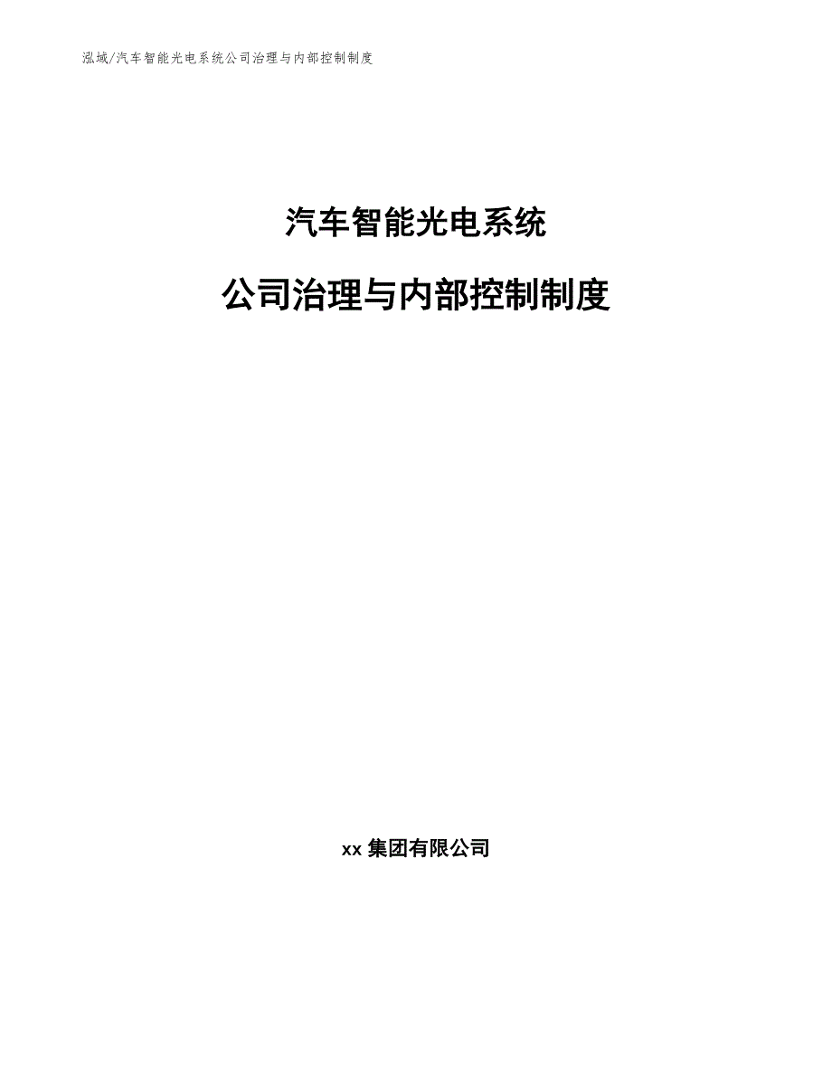 汽车智能光电系统公司治理与内部控制制度【范文】_第1页