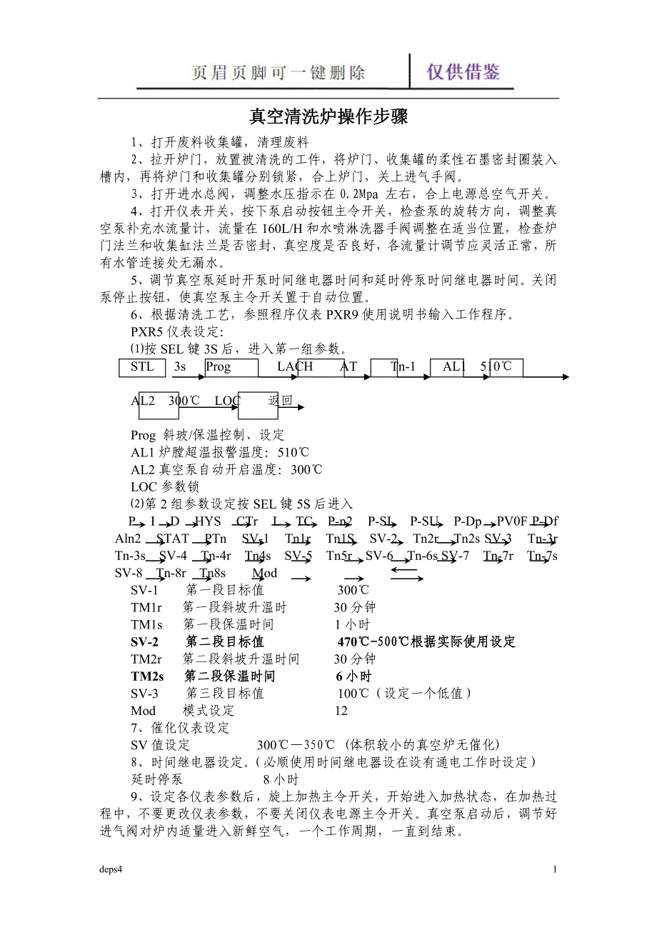 真空清洗炉操作步骤【苍松书屋】_第1页
